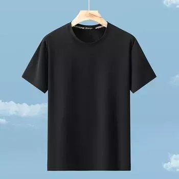 Мужская футболка большого размера, летние топы размера плюс 4XL-13XL, быстросохнущая черная футболка с короткими рукавами 4XL чёрный