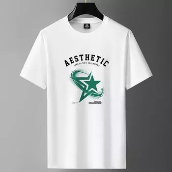 Мужская футболка большого размера M-6XL из чистого хлопка, футболка для мальчика с короткими рукавами и круглым вырезом M