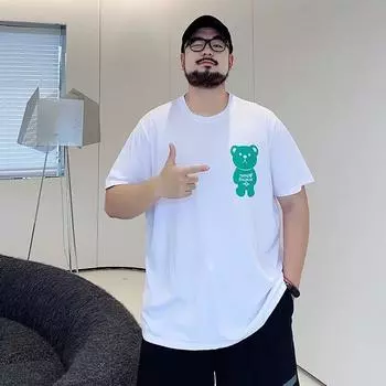 Мужская футболка большого размера с короткими рукавами, летняя хлопковая футболка с трендовым принтом, свободные топы больших размеров, повседневная мужская футболка M