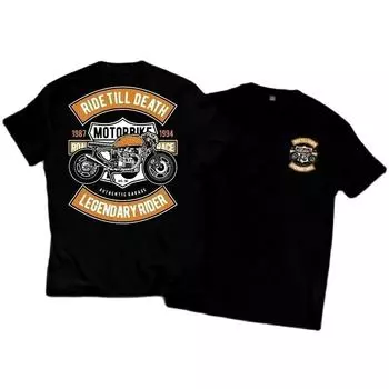 Мужская футболка большого размера с короткими рукавами из чистого хлопка с круглым вырезом, унисекс, рок-американская ретро-футболка с принтом мотоцикла Harley, свободные топы M