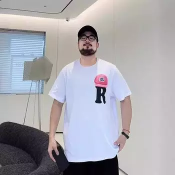 Мужская футболка большого размера с круглым вырезом и короткими рукавами Tide, новая хлопковая футболка с короткими рукавами, увеличенная, свободная, с половиной рукавов M