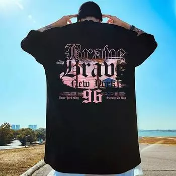 Мужская футболка большого размера, толстая и свободная летняя новая хлопковая футболка с короткими рукавами для отдыха, мужская футболка M