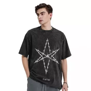 Мужская футболка Bring Me The Horizons Music Band The Star, милый подарок, футболки, летняя ретро-футболка с круглым вырезом M