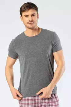 Мужская футболка Cacharel из лайкры с круглым вырезом темно-серая