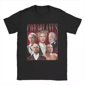 Мужская футболка Coriolanus Snow, одежда из чистого хлопка Tom Blyth, модная футболка с коротким рукавом и круглым вырезом, новое поступление футболок S чёрный
