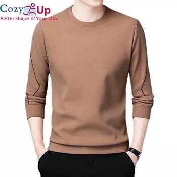 Мужская футболка Cosy Up с длинными рукавами, свитер с круглым вырезом, двухсторонняя флисовая футболка с принтом, нижняя рубашка