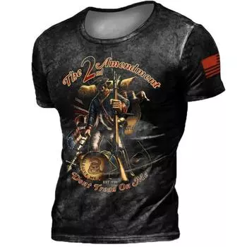 Мужская футболка Crusader, большой размер, весна/лето, повседневная футболка с круглым вырезом и коротким рукавом в стиле хип-хоп S