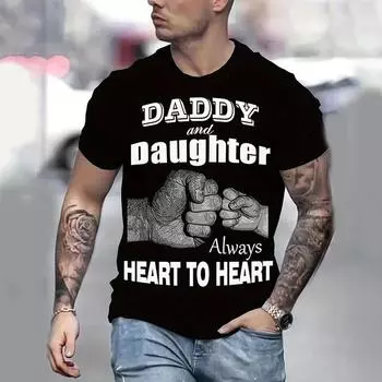 Мужская футболка DADDY с графическим принтом и коротким рукавом, удобные футболки с надписью «DADDY» на День отца, свободная мужская одежда, летняя верхняя часть S