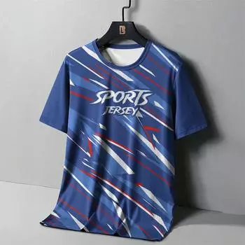 Мужская футболка для бега с 3d принтом, большой топ с короткими рукавами, высокая эластичность, спортивная рубашка, летняя быстросохнущая футболка для фитнеса для мужчин 4XL