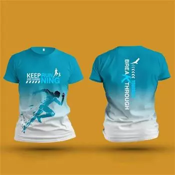 Мужская футболка для фитнеса и бега на открытом воздухе, спортивные футболки, новые летние повседневные женские топы с короткими рукавами, модные топы в стиле Харадзюку с 3D-градиентом S белый