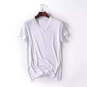 Мужская футболка для фитнеса, однотонная, с V-образным вырезом и короткими рукавами, бесшовная, свободная, тонкая, эластичная, мягкая, дышащая, быстросохнущая 2XL темно-синий