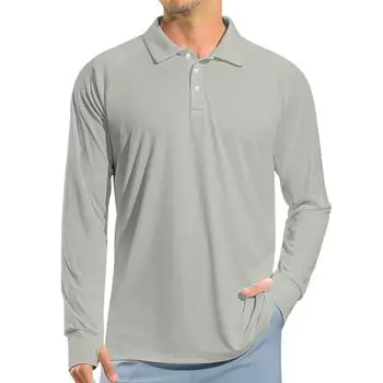 Мужская футболка для гольфа с длинным рукавом реглан, UPF 50+, легкая футболка L