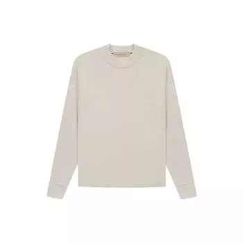 Мужская футболка Fear of God Essentials с круглым вырезом и длинными рукавами из флока, пшеничный FOG-SS22-113 L