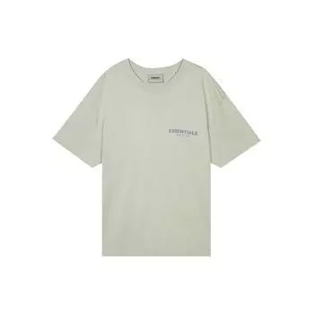 Мужская футболка Fear of God Essentials с короткими рукавами и круглым вырезом с логотипом, зеленый бетон FOG-FW21-115 L