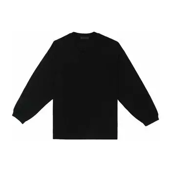 Мужская футболка Fear of God Essentials с длинными рукавами темно-черного цвета 125BT232010F M