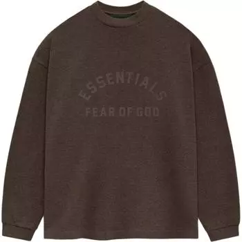 Мужская футболка Fear of God Essentials с длинными рукавами Heather Wood, коричневая 125SU242012F XXS