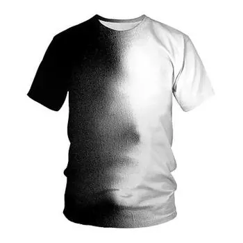 Мужская футболка Футболка Футболка с градиентом с круглым вырезом Уличный отдых с короткими рукавами Одежда Модельер Базовая S
