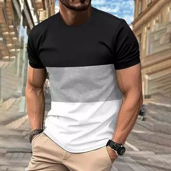 Мужская футболка Футболки с графическим текстом Pool3D печать Уличная повседневная одежда с короткими рукавами и принтом Базовая одежда M чёрный