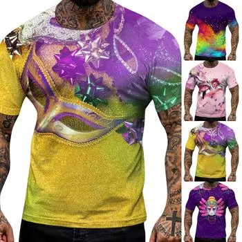 Мужская футболка Футболки с графическим текстом Pool3D печать Уличная повседневная одежда с короткими рукавами и принтом Базовая одежда L