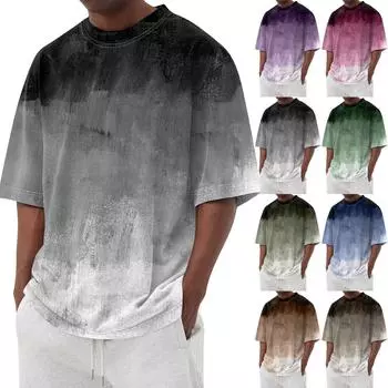 Мужская футболка Футболки с графическим текстом Pool3D печать Уличная повседневная одежда с короткими рукавами и принтом Базовая одежда L синий