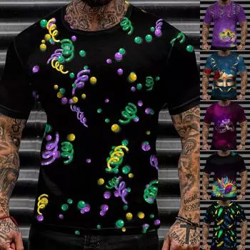 Мужская футболка Футболки с графическим текстом Pool3D печать Уличная повседневная одежда с короткими рукавами и принтом Базовая одежда L чёрный