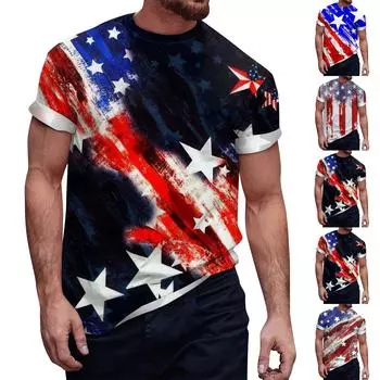 Мужская футболка Футболки с графическим текстом Pool3D печать Уличная повседневная одежда с короткими рукавами и принтом Базовая одежда L синий