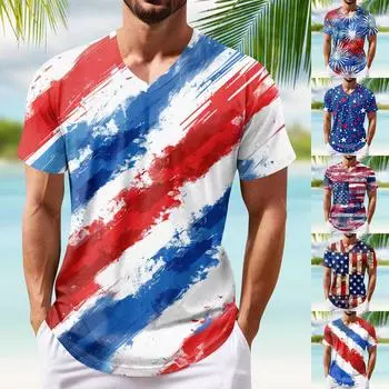 Мужская футболка Футболки с графическим текстом Pool3D печать Уличная повседневная одежда с короткими рукавами и принтом Базовая одежда L синий