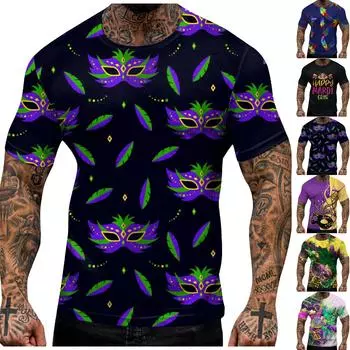 Мужская футболка Футболки с графическим текстом Pool3D печать Уличная повседневная одежда с короткими рукавами и принтом Базовая одежда L