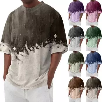 Мужская футболка Футболки с графическим текстом Pool3D печать Уличная повседневная одежда с короткими рукавами и принтом Базовая одежда S синий