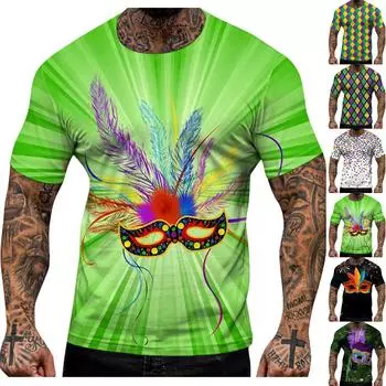 Мужская футболка Футболки с графическим текстом Pool3D печать Уличная повседневная одежда с короткими рукавами и принтом Базовая одежда L чёрный