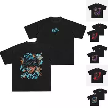 Мужская футболка Футболки с графическим текстом Pool3D печать Уличная повседневная одежда с короткими рукавами и принтом Базовая одежда L циан