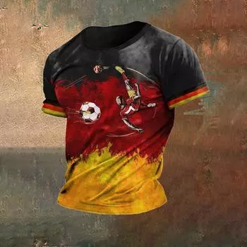 Мужская футболка Германии, флаг Германии, принт с круглым вырезом и коротким рукавом, свободные футболки, уличная одежда, летняя мужская красивая одежда 3XL 3XL