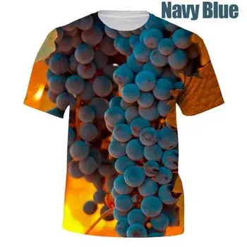 Мужская футболка Grape Series, летняя футболка с коротким рукавом и фруктовым принтом, футболки с 3D принтом, мужские футболки, повседневная одежда S зелёный