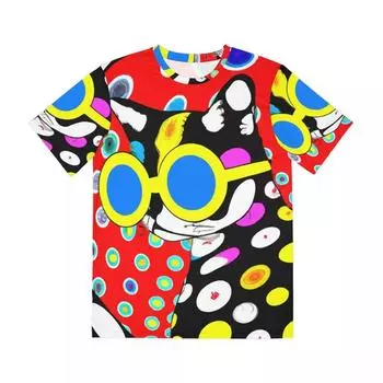 Мужская футболка Harajuku Cat Graphic 3D Printed Animal, повседневная, с короткими рукавами, для улицы, свободная, мужская одежда, топы S