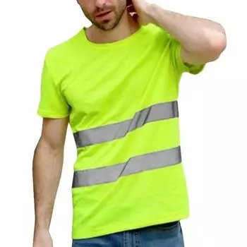 Мужская футболка Hi Vis Viz с высокой видимостью и короткими рукавами, повседневная безопасная работа на открытом воздухе, унисекс 2XL синий