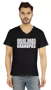 Мужская футболка Inkmeso для дедушки, отличного папы, повышенная до дедушки, футболка с буквенным принтом в первый раз 3XL чёрный