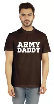 Мужская футболка Inkmeso для мужчин в стиле милитари Pride Dad Graphic Quote Army Daddy Tee из хлопкового джерси 3XL коричневый