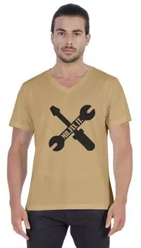 Мужская футболка Inkmeso с буквенным принтом, футболка с гаечным ключом Mr.Fix.It. Футболка для папы джерси 3XL коричневый