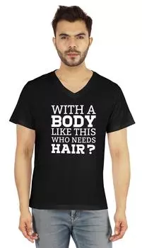 Мужская футболка Inkmeso с таким телом, как это, футболка для тех, кому нужны волосы, подарочная футболка для папы, футболка для забавного лысеющего папы 3XL чёрный