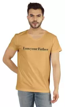 Мужская футболка Inkmeso Я твой отец Футболка с цитатой на день папы 3XL бежевый