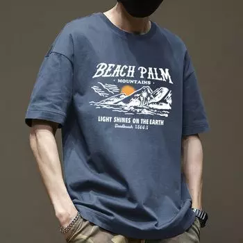 Мужская футболка из 100% хлопка с короткими рукавами и круглым вырезом, повседневная свободная футболка, мужской пуловер в стиле хип-хоп, рубашка S