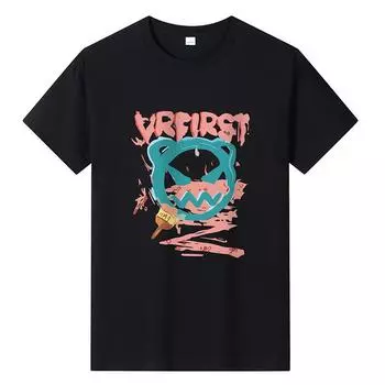 Мужская футболка из чистого хлопка большого размера с короткими рукавами, футболка с героями мультфильмов для мальчиков M