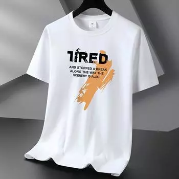 Мужская футболка из чистого хлопка Tired 10 цветов S-6XL S