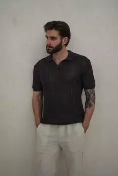 Мужская футболка из дымчатого трикотажа Looke с деталями Line