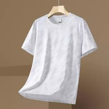 Мужская футболка из ледяного шелка с большим круглым вырезом, повседневная летняя крутая футболка с короткими рукавами 8XL
