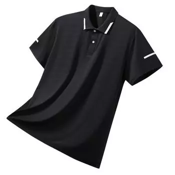 Мужская футболка из ледяного шелка с короткими рукавами, тонкая футболка, повседневная большая однотонная дышащая быстросохнущая рубашка-поло, мужская одежда XXXL