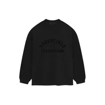 Мужская футболка из тяжелого джерси с длинными рукавами Fear of God Essentials темно-черного цвета 125SP242014F L