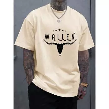 Мужская футболка, крутая футболка с принтом бычьей звезды, футболка с круглым вырезом и коротким рукавом, повседневная одежда, многоцветный топ S