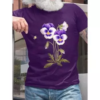 Мужская футболка, летняя футболка, повседневная футболка с короткими рукавами и круглым вырезом, свободная микроэластичная ретро-модная дышащая мужская одежда S