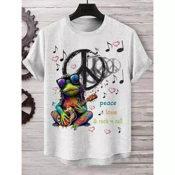 Мужская футболка, летняя футболка, повседневная футболка с короткими рукавами и круглым вырезом, свободная микроэластичная ретро-модная дышащая мужская одежда S